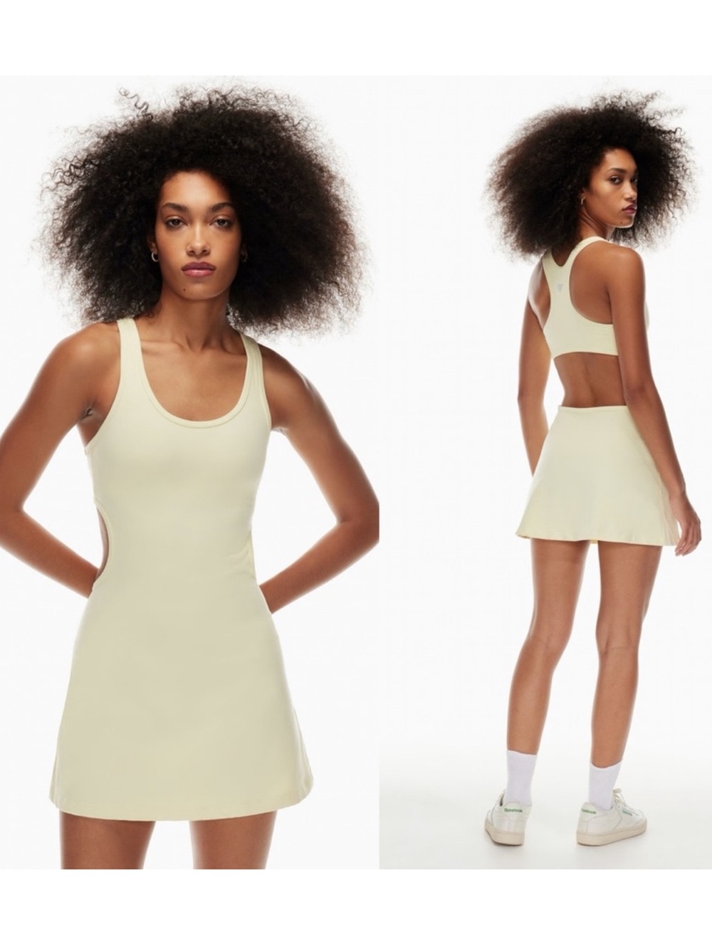 Aritzia TnAction TnaLIFE Surpass Open Back Sports Dress Butter Yellow Size M